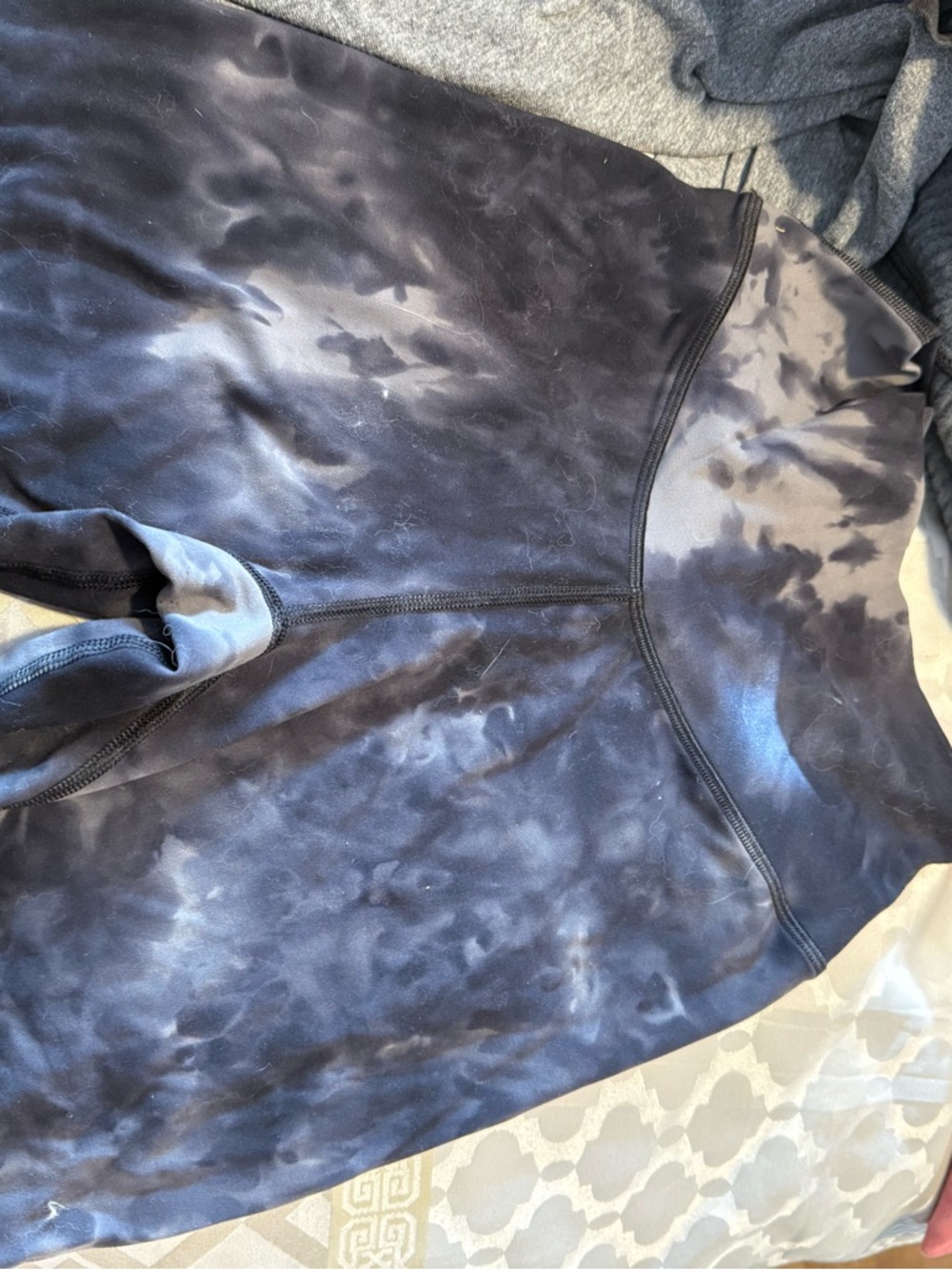 lululemon athletica Black and Gray Tie-Dye Leggings